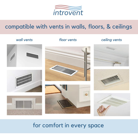 Introvent Sidewinder - (2 pack) - Fabric Air Deflector/Register Vent Cover for Floors, Ceilings & Walls - Improve Airflow and Comfort