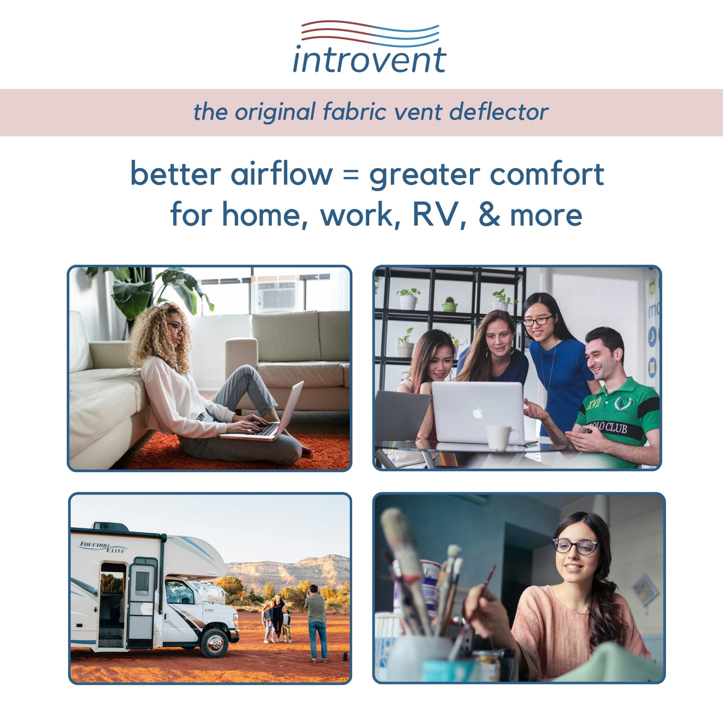 Introvent Cobra - (2 pack) - Fabric Air Deflector/Register Vent Cover for Floors, Ceilings & Walls - Improve Airflow and Comfort